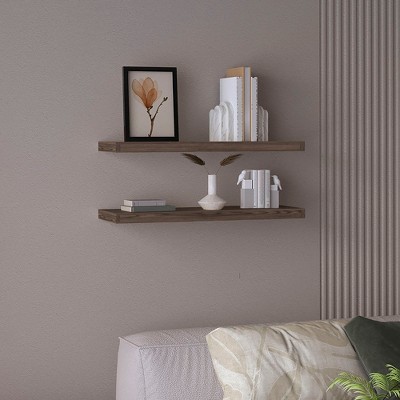 Vynxaria Modern Floating Shelves Set of 2, 31.5" Wide, Matte Finish, Ideal for Wall Decor, Bedroom, Bathroom, Living Room