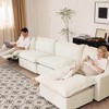 149''Modular Sectional Sofa with Heating cushion Power Recliner Chair, Sectional Sofa Deep Seat 4-Seater with Ottoman Soft Couch with USB Ports - 3 of 4