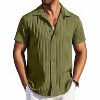 COOFANDY Men's Casual Button Down Shirts Short Sleeve Textured Summer Beach Shirts - 4 of 4