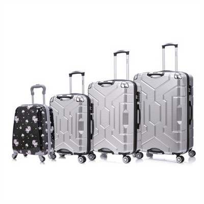 BEAFUP 4-Piece PC Material Hard Shell Luggage Set with Spinner Wheels and TSA Lock - 20", 24", 28" Lightweight Suitcases for Travel