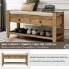 Shoe Storage Bench with Cushioned Seat, Entryway Bench with Storage, Shoe Storage Bench, Shoe Cabinet Bench with 2 Drawers and Storage Shelf - 3 of 4