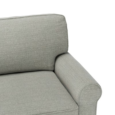 78" Pebble Gray Microfiber Rolled Arm Sofa with Removable Cushions