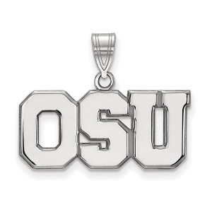 Black Bow Jewelry 14k White Gold Ohio State Buckeyes NCAA Large Pendant - 1 of 3