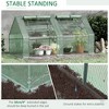 NicBex 6' x 3' x 3' Galvanized Raised Garden Bed with Mini PVC Greenhouse Cover Garden Sheds with Roll-Up Windows for Flowers, Fruits, Green - 4 of 4