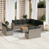 vidaXL 12 Piece Patio Sofa Set with Cushions Gray Poly Rattan - With Table - 2 of 4