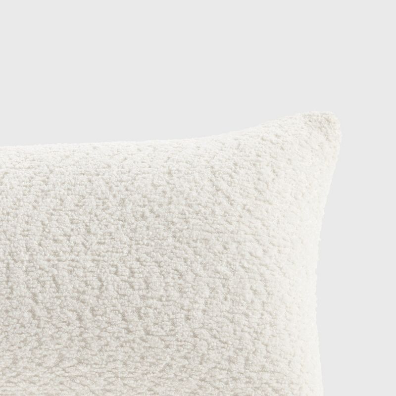 LIVN CO. Boucle White Oblong Decorative Pillow 12x24", 4 of 7