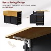 QingMoon Large Rolling Kitchen Island with Drop Leaf, Power Outlet, Storage Cart on 5 Wheels with 5 Open Side Racks, for Kitchen,Dining Room - 4 of 4