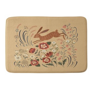 Deny Designs Pimlada Phuapradit Brown Hare Memory Foam Bath Rug: Microfiber, Machine Washable, 1'9"x2'10" - 1 of 4