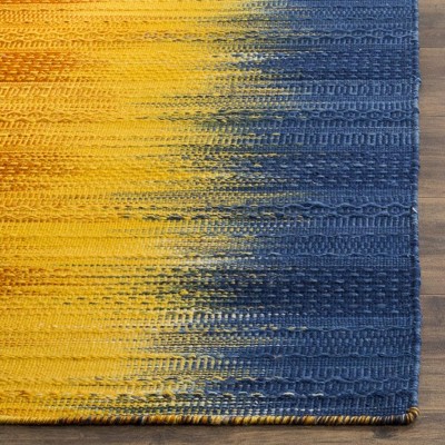 Kilim KLM821 Hand Woven Area Rug - Dark Blue/Yellow - 5'x8' - Safavieh.