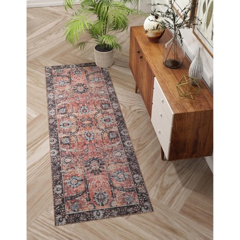 Unique Loom 2' 7 X 10' 0 Ariel Timeless Vintage Rust Red Runner Rug ...