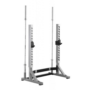 York Barbell STS Collegiate Weightlifting Rack Silver with Hook Plates Single Bar Holders and Bench Stringer - 1 of 1
