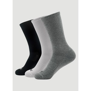 RBX Active Unisex Crew Socks 3-Pack, Cotton Blend Moisture Wicking Ventilated Crew Sock with Arch Support, Cushioned Footbed - 1 of 4