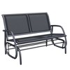 Syemin Patio Accent Chairs Set of 2, Outdoor Chair, Park Love Seat with Breathable Sling Fabric for Lawn, Garden and Porch, Gray, 47.25"*27.5"*33.5" - 3 of 4