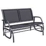 Outsunny 2-Person Outdoor Glider Bench Patio Double Swing Rocking Chair Loveseat w/Power Coated Steel Frame for Backyard Garden Porch