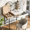 40 inch Makeup Vanity Desk with 3-Mode Lighted Mirror & Wireless Charging Station,Vanity Table with Drawer & 3 Open Shelves for Ample Storage Space - 4 of 4
