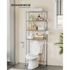 SONGMICS 4 Tier Over The Toilet Storage Metal Storage Rack with Adjustable Shelves and Hooks Space-Saving Bathroom Shelf Organizer - 3 of 4