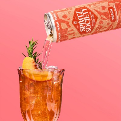 Spritz Society Peach Wine Spritzer - 4pk/355ml Cans