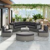 JUJABU Rattan Patio Furniture Set With Cushions and Center Table for Patio, Lawn, Backyard, Pool, Grey - 3 of 4