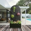 Spassway Arch Metal Planter Box with Trellis Raised Garden Bed with Wheels Pot Planter for Climbing Plant Decorative Privacy Screen - 3 of 4