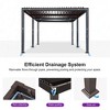 Purple Leaf Louvered Pergola with Retractable Roof, Adjustable Aluminum Hardtop Gazebo for Patio - 4 of 4
