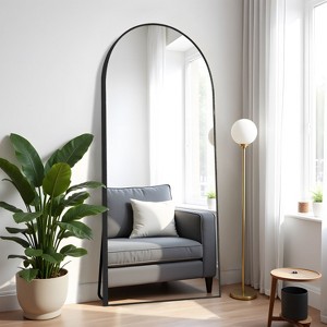 PexFix 71"x31" Arch Metal Full Length Mirror Floor Mirror in Black - 1 of 4
