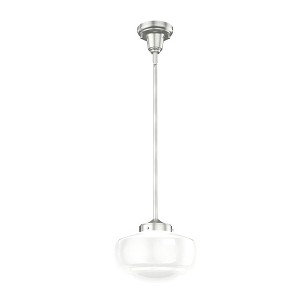 Hunter Fans 10" Saddle Creek Mini Pendant Brushed Nickel Ceiling Light Traditional Design with Glass Shade - 1 of 1