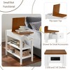 Narrow 2-tone End Table with USB Charging Ports for Small Space - 3 of 4