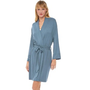 ADR Women's Classic Soft Knit Short Lounge Robe with Pockets - 1 of 3
