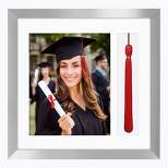 Americanflat 13x13 Graduation Frame with tempered shatter-resistant glass - 2 Opening Mat Displays 8"x10" Diploma or Certificate and Tassle - Available in a variety of Colors