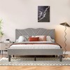 CAVINAS Twin/Full/Queen Size Upholstered Platform Bed Frame with Fabric Headboard & Wooden Slats,No Box Spring Needed - 2 of 4