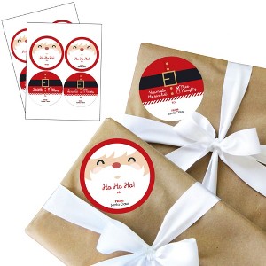 Big Dot of Happiness Jolly Santa Claus - Large Christmas Sticker Gift Tags - from Santa Stickers Gift Stickers - Set of 8 - 1 of 4