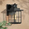 10.5" Metal/Seeded Glass Square Modern Motion Sensor Outdoor Wall Light Matte Black - LNC: Weatherproof, Rust-Resistant - 2 of 4