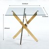 Cross Leg Modern Dining Table, with Round or Square Table Top, Pedestal Dining Table, End Table Leisure Coffee Table - 2 of 4
