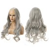 Unique Bargains Women's Halloween Long Body Wave Lace Front Wigs Costume Wig with Wig Cap 24" Gray 1PC - image 3 of 4