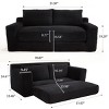 70" Modern Corduroy Sleeper Sofa with 2 Pillows, Loveseat Sofa Bed, Compact Sofa Bed for Small Apartment or Living Room – The Pop Home - 4 of 4