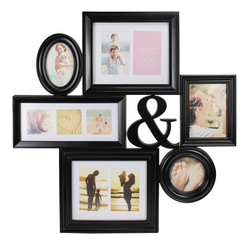 Northlight 27" Black Ampersand Multi-Sized Photo Collage Picture Frame, 1 of 5