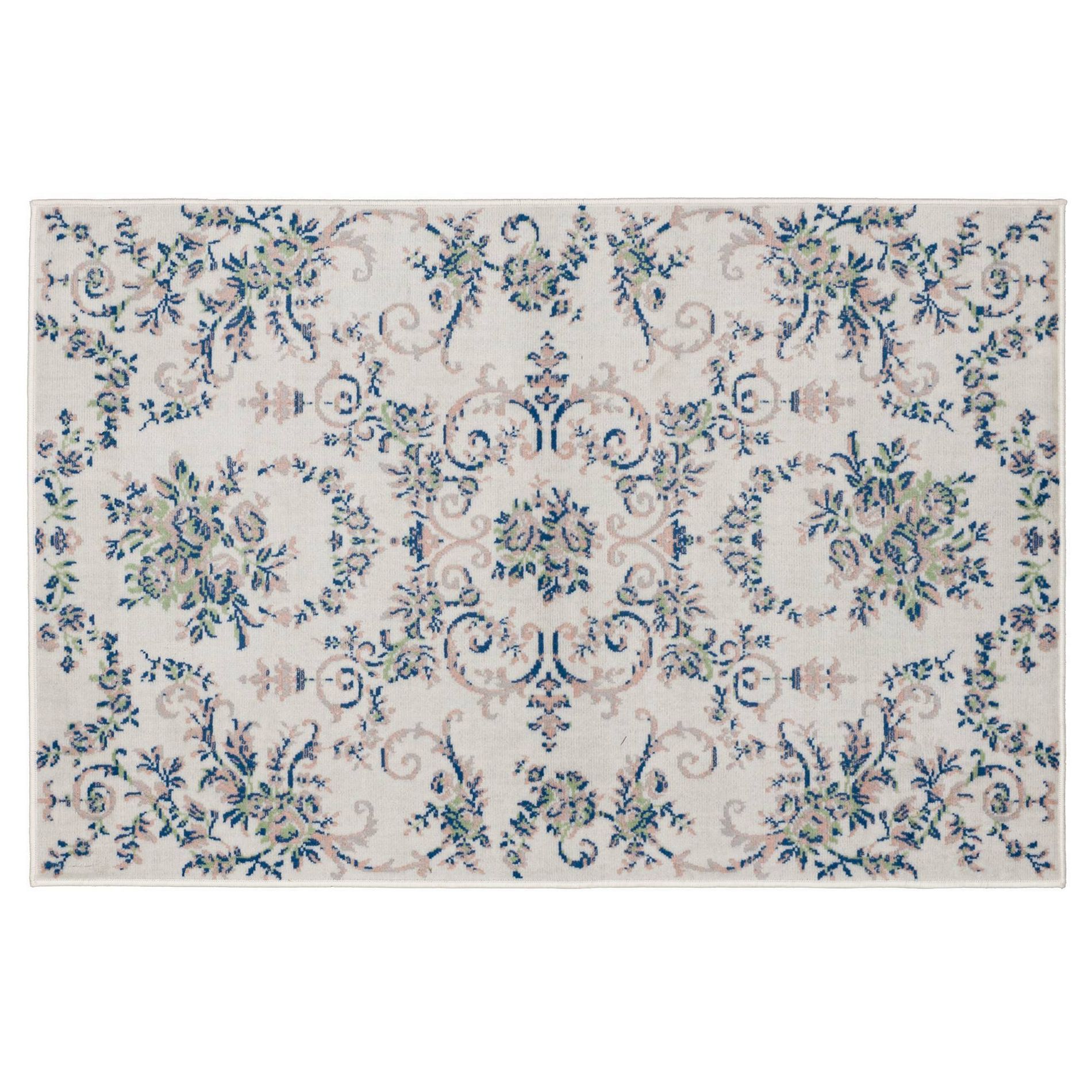 Mohawk 4'x6' Floral Scroll Woven Area Rug Cream/Pink