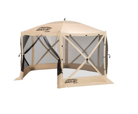 Clam Quick Set Escape Portable Camping Outdoor Gazebo Canopy Shelter Screen, Tan
