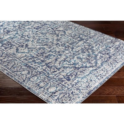 Emma Traditional Navy and Gray Square Area Rug