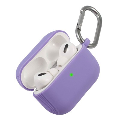 Insten Case Compatible with AirPods Pro - Protective Silicone Skin Cover with Keychain, Purple