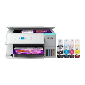 Epson EcoTank ET-2980 Wireless All-in-One Color Supertank Printer - White: Automatic 2-Sided Printing, Borderless Photos, Print From Mobile Device - 1 of 4