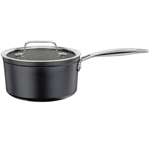 Black Cube Stainless Steel 2.5 Quart Saucepan with Lid