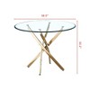 36" Round Glass Dining Table, Modern Dining Table With Tempered Glass Tabletop And Stainless Steel Legs - 3 of 3