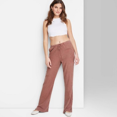 Women's Low-Rise Corduroy Flare Pants Wild Fable Brown Size 18