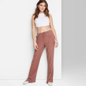Women's High-Rise Wide Leg French Terry Sweatpants - Wild Fable™ Brown XL