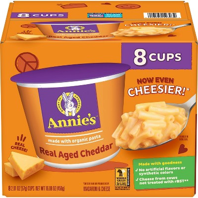 Annie's Real Aged Cheddar Macaroni & Cheese Microwavable Cups - 16.08oz/8pk