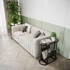 Glass Oval Skinny Side Table With Storage,Small Side Tables For Living Room,Small Nightstand With Storage,Small Bedside Table-Cuddlewood - 2 of 4