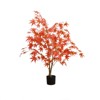 4FT Artificial Maple Tree Indoor, with Realistic Silk Leaves, Fall Tree in Pot for Home Decoration Thanksgiving Harvest Fall Party - 2 of 4