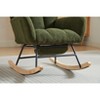 Okak Furry Rocking Accent Chair Living Room Chair with Footrest and Upholstered Comfy High Back Glider Chair Armchair for Bedroom Nursery - 3 of 4