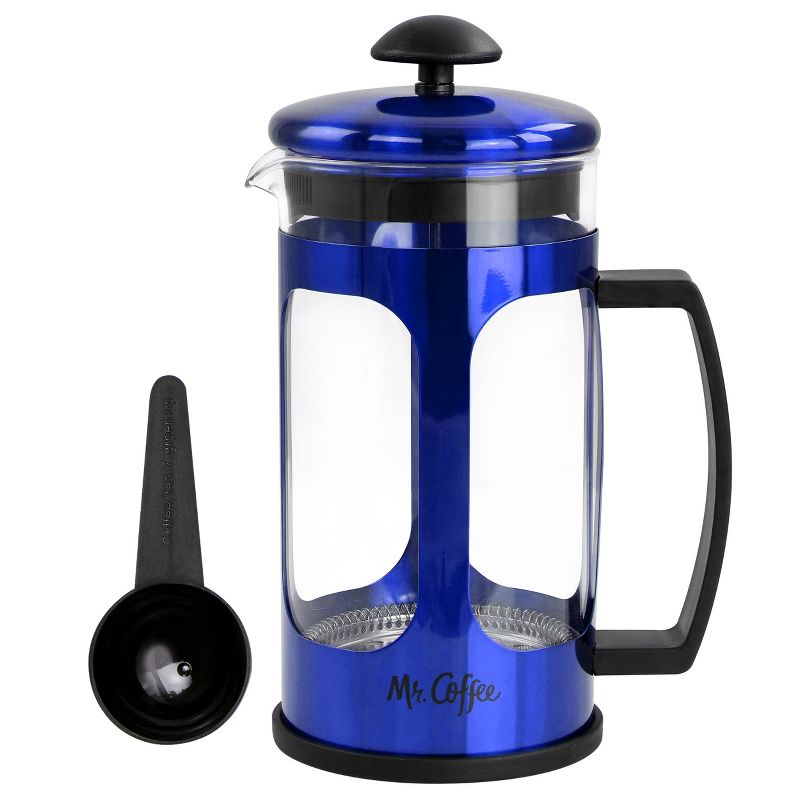 Mr. Coffee 30oz Glass and Stainless Steel French Coffee Press, 1 of 9